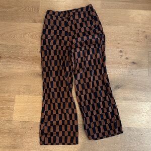 Old Navy Black and Brown Checkered Pants